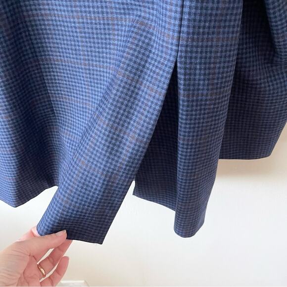 Jos. A Bank Tailored Fit Check Sportcoat Men's Blue Wool Blazer size 46L - Picture 8 of 9